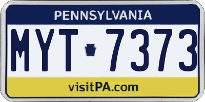 PA license plate MYT7373