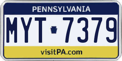 PA license plate MYT7379