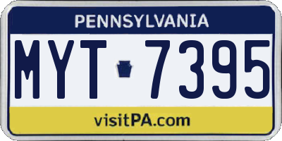 PA license plate MYT7395