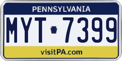 PA license plate MYT7399