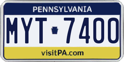 PA license plate MYT7400