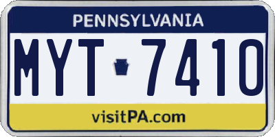 PA license plate MYT7410