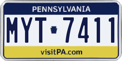 PA license plate MYT7411