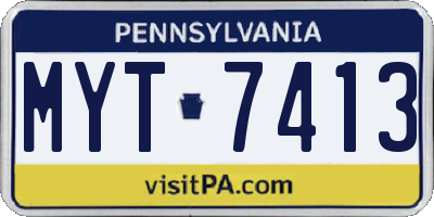 PA license plate MYT7413