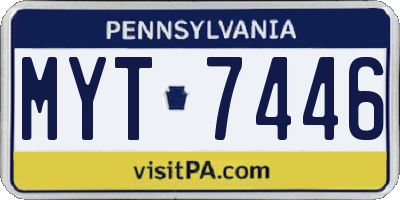 PA license plate MYT7446