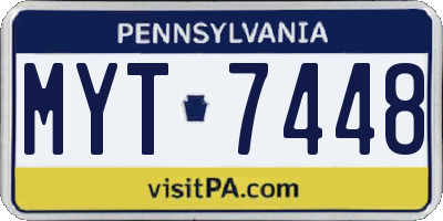 PA license plate MYT7448