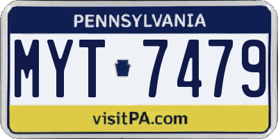 PA license plate MYT7479