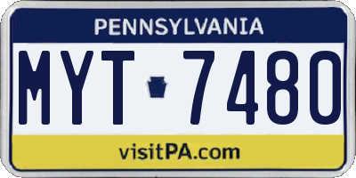 PA license plate MYT7480