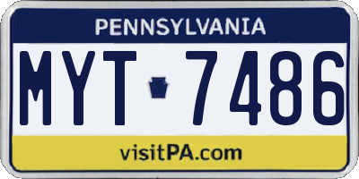 PA license plate MYT7486