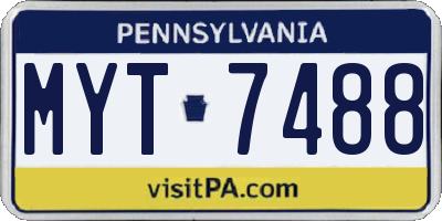 PA license plate MYT7488
