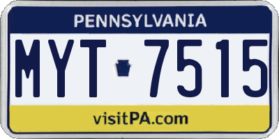 PA license plate MYT7515
