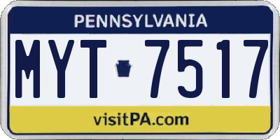 PA license plate MYT7517