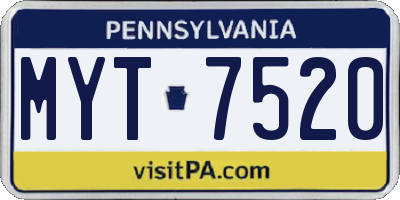 PA license plate MYT7520