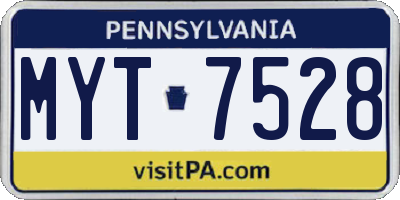 PA license plate MYT7528