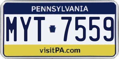 PA license plate MYT7559