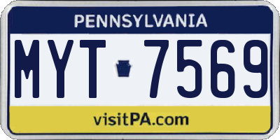 PA license plate MYT7569