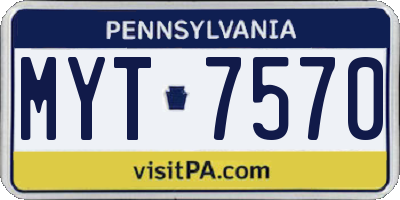 PA license plate MYT7570