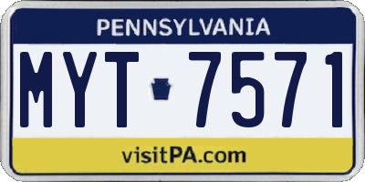 PA license plate MYT7571