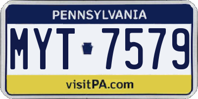 PA license plate MYT7579