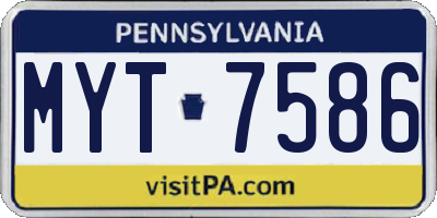 PA license plate MYT7586