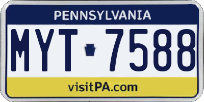 PA license plate MYT7588