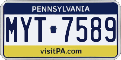 PA license plate MYT7589