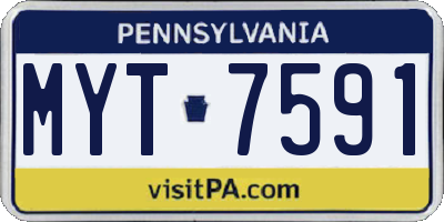 PA license plate MYT7591