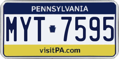PA license plate MYT7595