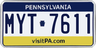 PA license plate MYT7611