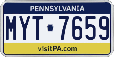 PA license plate MYT7659