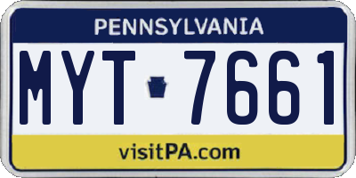 PA license plate MYT7661
