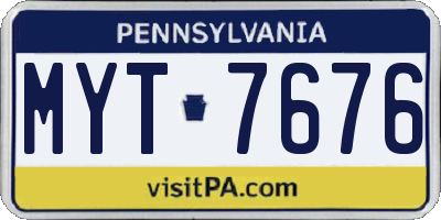 PA license plate MYT7676