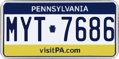 PA license plate MYT7686