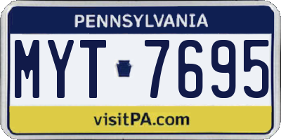 PA license plate MYT7695