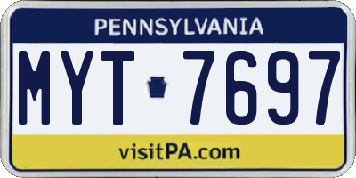 PA license plate MYT7697