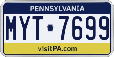 PA license plate MYT7699