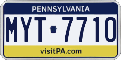 PA license plate MYT7710
