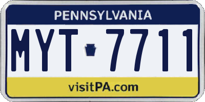 PA license plate MYT7711