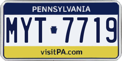 PA license plate MYT7719