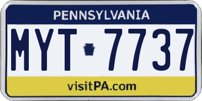PA license plate MYT7737