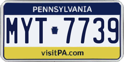 PA license plate MYT7739