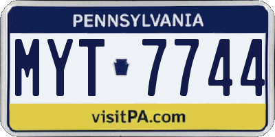PA license plate MYT7744