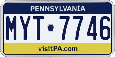 PA license plate MYT7746