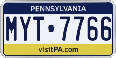 PA license plate MYT7766