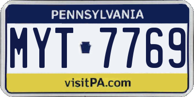 PA license plate MYT7769