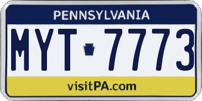 PA license plate MYT7773