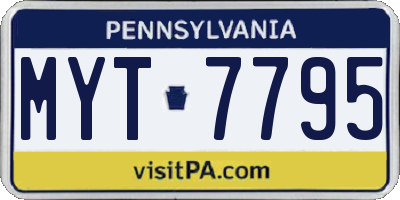 PA license plate MYT7795