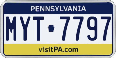 PA license plate MYT7797
