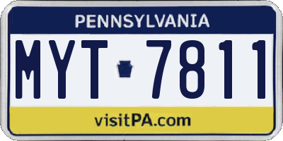 PA license plate MYT7811