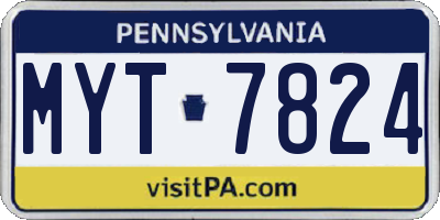 PA license plate MYT7824